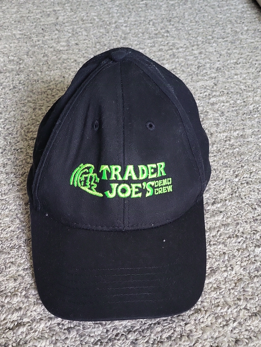 Trader Joe's Black Hat with Neon Green Logo